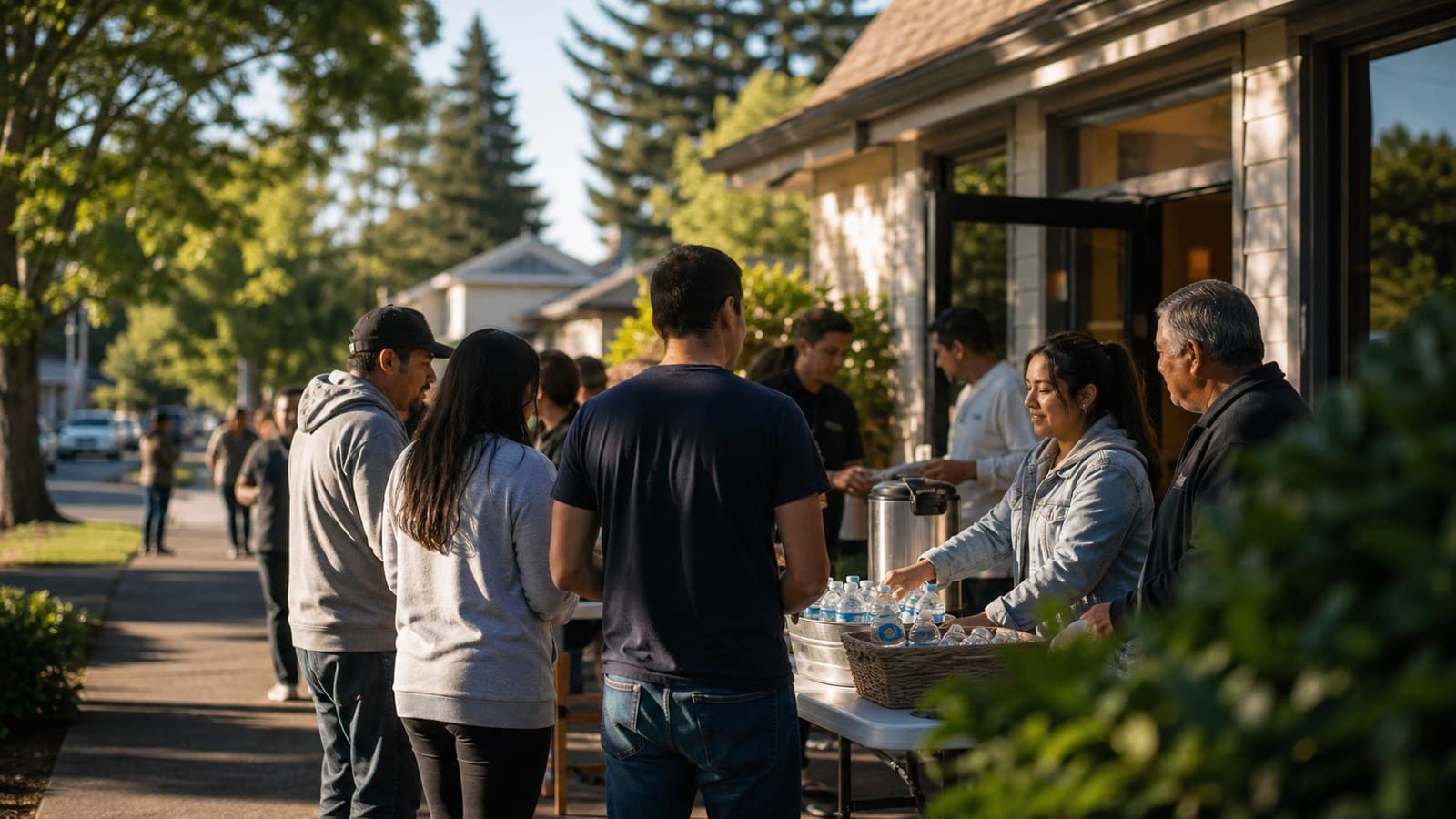 Volunteers serving neighbors on a sunny Pacific Northwest summer afternoon